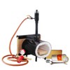 Portable Propane Forge Single Burner with One Side Brick Door,