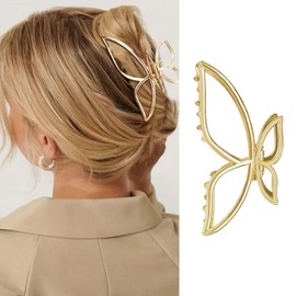 Butterfly Hair Clips for Women Large Clips for Hair Golden Butterflies Hair Claws Spring Claw Clips for Women Large Hair Claw Clip Gold Hair Clips for Thin Hair