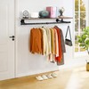 Fobule 48'' Wall Mounted Clothes Rack Iron Industrial Pipe Clothes