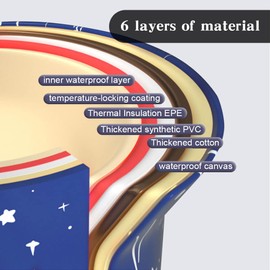 MKSY Foldable Bathtub, Large Soaking Bath Tub Portable Bathtub for adults, Freestanding with Thickened Thermal Foam to Keep Temperature for Home Bathroom Spa (XL Blue Sky)