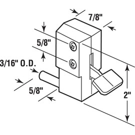Prime-Line U 9879 White, Step-On Sliding Patio Door Lock