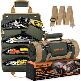Hinshark Gifts for Men, Heavy Duty Roll Up Tool Bag, Mens Gifts for Him Dad Birthday Gadgets Tools Gifts for Christmas Secret Santa Gifts for Men, Gifts for Fathers Day