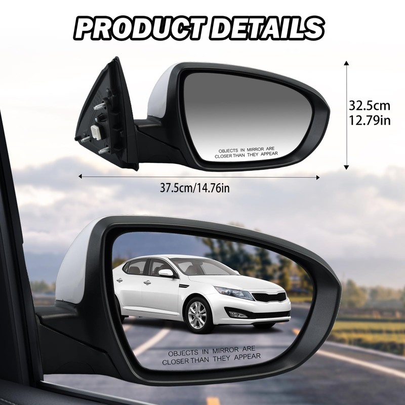 MOFOAP Passenger Side Mirror Compatible with 2011 2012 2013 Kia