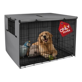 Explore Land Dog Crate Cover Heavy Duty Polyester Pet Kennel Sunshade Universal Fit for 36 inches Wire Cage (Grey)