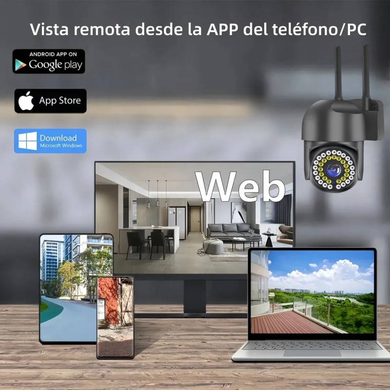 2pcs Cámara De Seguridad Exterior Wifi Foco Hd Visión Alarma
