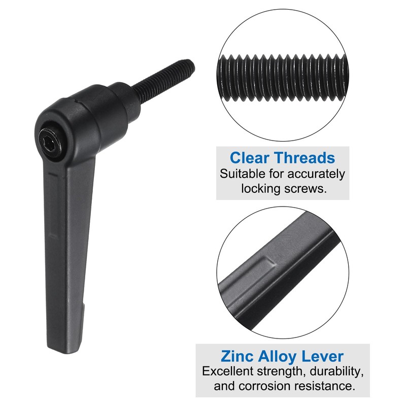 sourcing map 10pcs Lever Adjustable Handles M5 x 20mm Metric