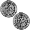 St Christopher Medal for Car 2 Pack, Metal Saint Christopher