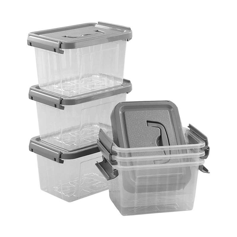Gitany Plastic Containers Set of 6, Clear Storage Boxes with