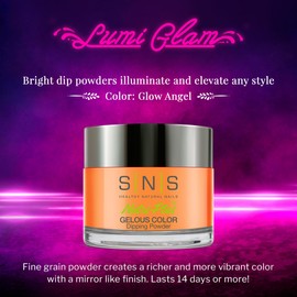 SNS Healthy Natural Nails SNS Nail Dip Powder, Gelous Color Dipping - Glow Angel (Orange/Glow) - Long-Lasting Nail Color Lasts 14 Days - Low-Odor & No UV Lamp Required - 1.5 oz