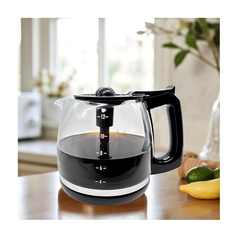 Universal 12-Cup Replacement Coffee Pot, Compatible with Mr Coffee, Black