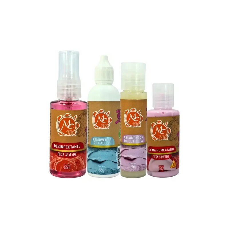 Kit Mc Spa Fresa. Humectantes. Manicure 10pzs. Manual Regalo