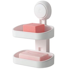 ZUGAEJA Jaboneras para Baño,Jabonera de Pared, Porta Jabon de Baño, Jabonera para Regadera, No Requiere Taladrar, Tipo Ventosa, con Bandeja Extraíble, Adecuada para Cocina, Lavabo (Doble Capa)