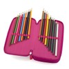 Girabrilla Nice Group 3 Pocket Pencil Case - Magenta with