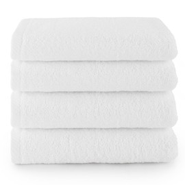 Top Towel - Plus - Bath Towels - 4 Face or Bidet Towels - 30 x 50 cm - 100% Cotton - White