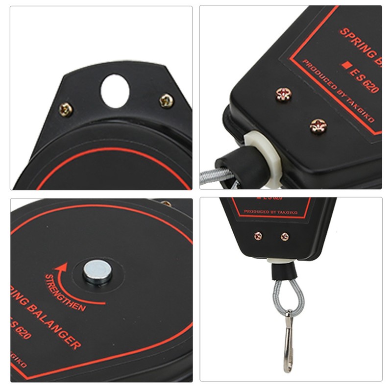 New Spring Balancer Retractable Tool Holder Hanger Capacity 0.6~2.0kg ES620(Black)