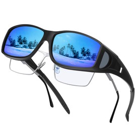 Polarized UV400 Sunglasses Over Glasses UV Protection for Men and Women Driving Fishing Pollen Sports [Uacllcau], blue