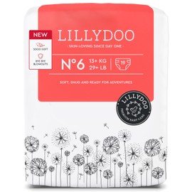LILLYDOO hautfreundliche Baby Windeln - Größe 6 (13+ kg), 19 Stück, Sicherer Auslaufschutz, Weich, Parfümfrei, Ohne Lotionen & Farbstoffe für empfindliche Haut, Dermatologisch getestet