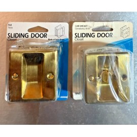 slide-co (Lot of 2) SLIDE-CO 161495 Sliding Door Brass LOCK AND PULL Hardware