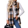 Wowcarbazole Womens Plaid Vest Button Down Sleeveless Lapel Neck Long