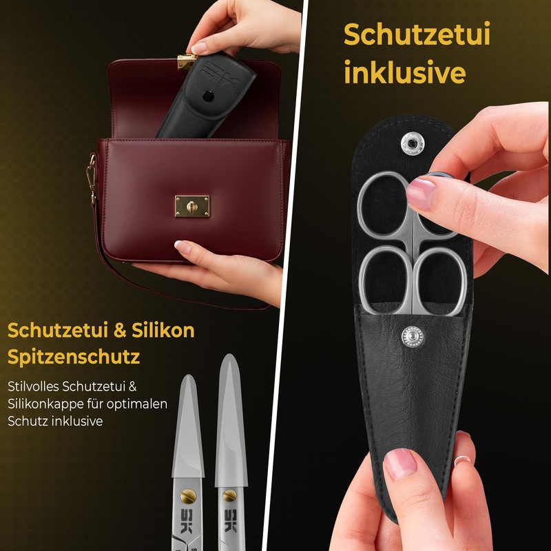 Sk Stahlwaren Scissors Set of 2 Cuticle Scissors Fine Curved