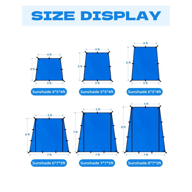 BLUEWING Sunshade for Fishing Boats Shade Canopy Waterproof Durable 1200D