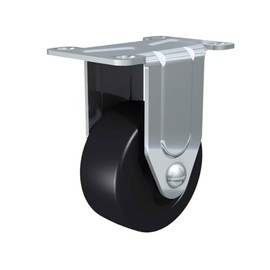 TCH Hardware 3" Rigid Caster with Black Rubber Tire