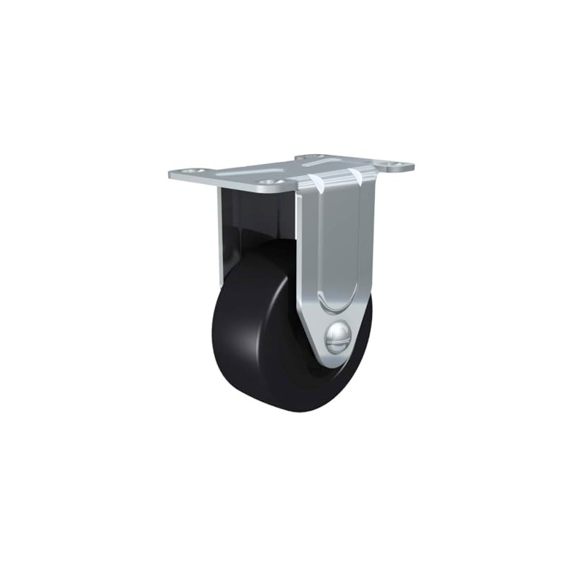 TCH Hardware 3" Rigid Caster with Black Rubber Tire