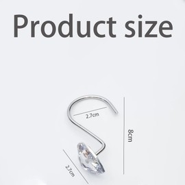 12Pcs Acrylic Crystal Shower Curtain Hooks, Heart Rings,Stainless Steel Shower Curtain Hooks,Shower Curtain Hangers,Shower Curtain Rings Rust Proof