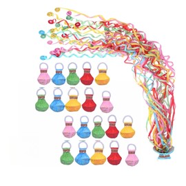 20 Pack No Mess Streamer Poppers, 5 Color party poppers confetti shooters for Wedding Parties – Handheld & Easy to Clean Celebration Supplies