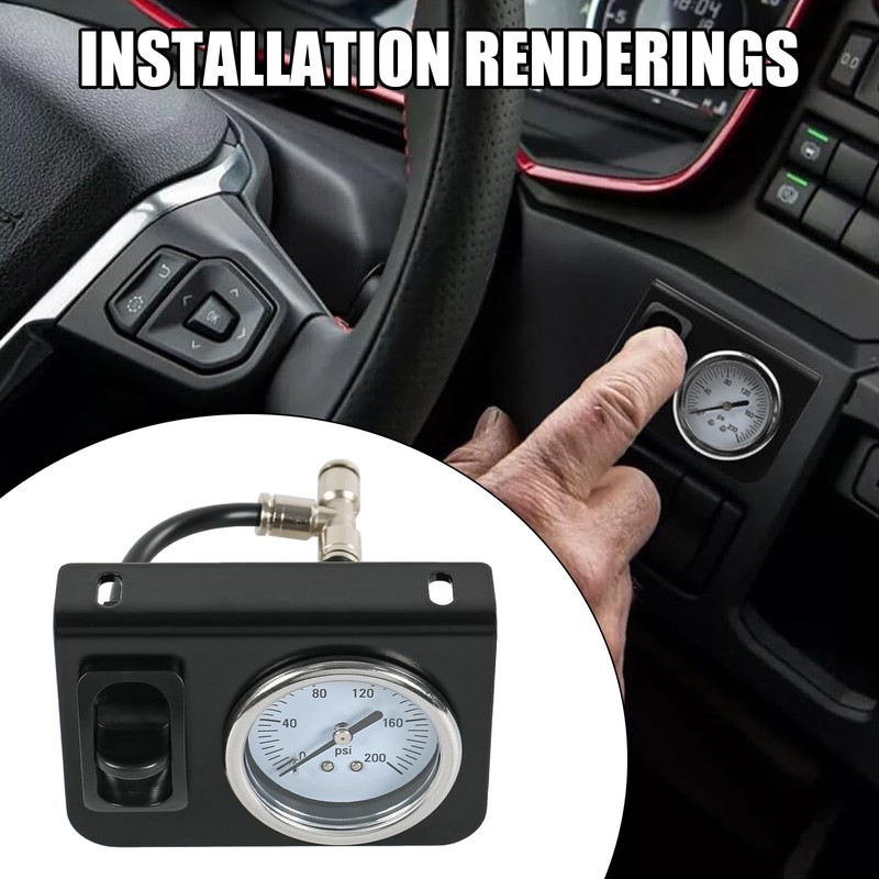JDMSPEED in Cab Single Air Gauge Control Kit with Paddle