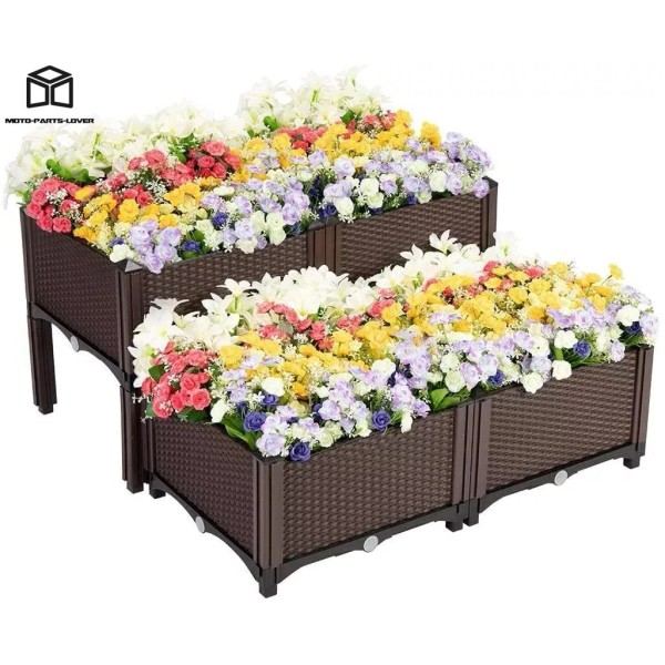 MarddPair Raised Garden Bed 2x Elevated Flower Vegetable Grow Planter