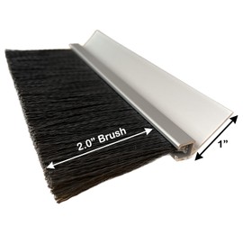 JaCor 2.0" Nylon Brush Seal Weatherproofing, 2.0" Brush Seal x 1.0" 45deg Holder x 8ft + 8ft Long Brushes (16ft Total)