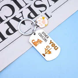 UVIBEW Cousins Gift for Women Men Funny Things for Christmas for Teen Girls Funny Keychain Girl Stocking Stuffers Cousin Birthday Gift for Women Teen Girls