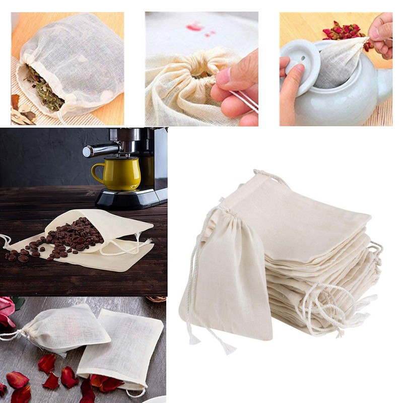 ICEYLI 30 Pcs 4 x 3 Inches Natural Unbleached Cotton