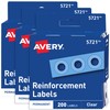 Avery Reinforcement Labels, 1/4" Diameter, Clear, 3 Packs, 600 Page