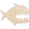 Fish Piranha - Laser Cut Out Unfinished Wood Craft Shape
