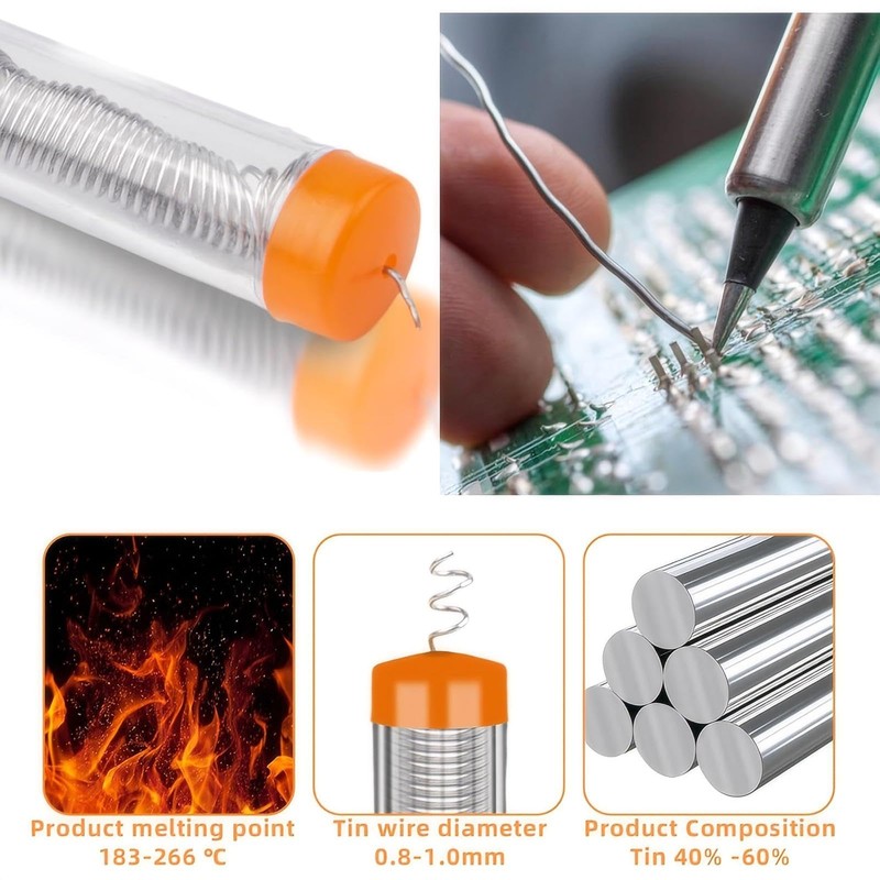 2 Pcs Tin Lead Free Rosin Core Solder Flux Wire
