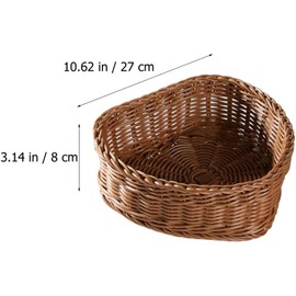 Rattan Woven Basket Heart Shaped Wicker Basket Gift Basket Candy Wicker Basket for Wedding Birthday Party Favor