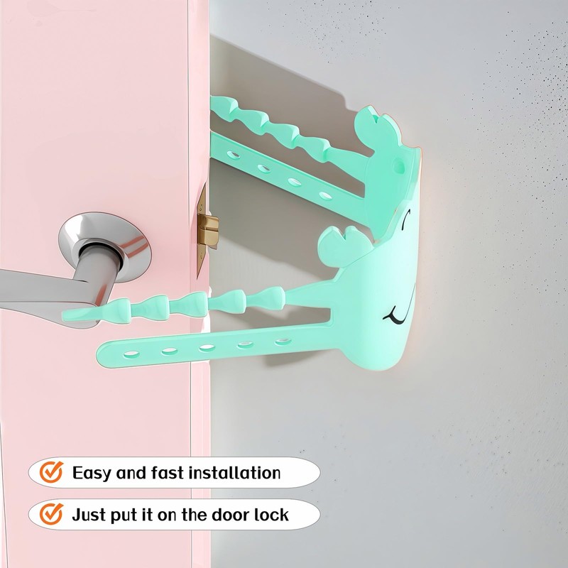 Soft Cartoon Door Silencer Lock Sleeve Buffer,Adjustable Silicone Door Latch