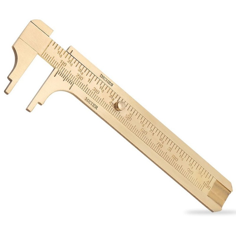 Brass Pocket Caliper with Double Scale Sliding Gauge Bead Measuring