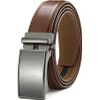 DOOPAI Men's Adjustable Ratchet Belt -Tan Leather Dress Belt for