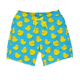 Tipsy Elves Yellow Rubber Ducky 4 Way Stretch Swim Trunks for Men Size X-Large