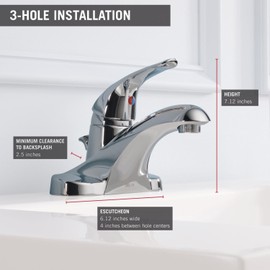 DELTA FAUCET B510LF, 4.25 x 6.13 x 4.25 inches, Chrome