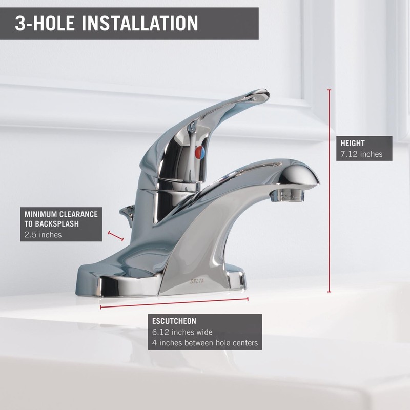 DELTA FAUCET B510LF, 4.25 x 6.13 x 4.25 inches, Chrome