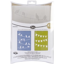 Sizzix Textured Impressions Embossing Folders 2/Pkg-Birds & Banners