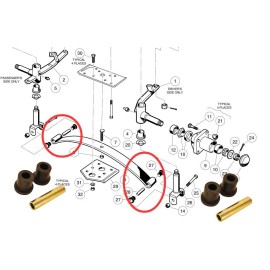 Huskey Club Car DS Golf Cart 4 Bushings and 2 Sleeves Kit Front Leaf Spring Free Ship!