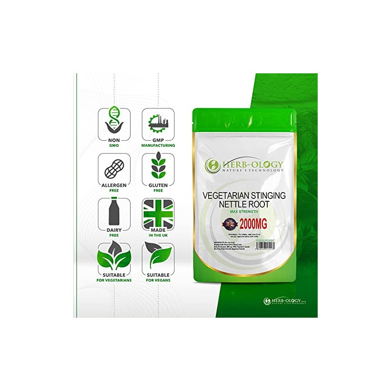 Herb-Ology Stinging Nettle Root Capsules | 120 Nettle Root Capsules