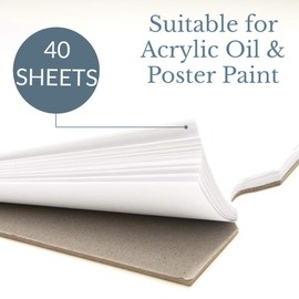 Elements Tear Off Palette - 40 Disposable Painting Palette Sheets, Artist Pad Mixing Surface for Oil or Acrylic Paint Pigment Colours - 9"x12"