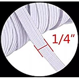 Unbranded WHITE 1/4" Sewing ELASTIC ~ Sold in 10 Yard Increments ~ Face Masks, Diapers, +