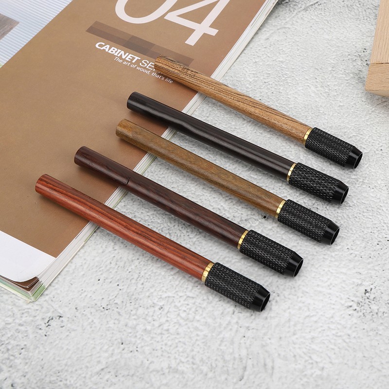 Rosewood Pencil Extender Holder Detachable Rotating Lengthener Stationery Supplies5Pcs